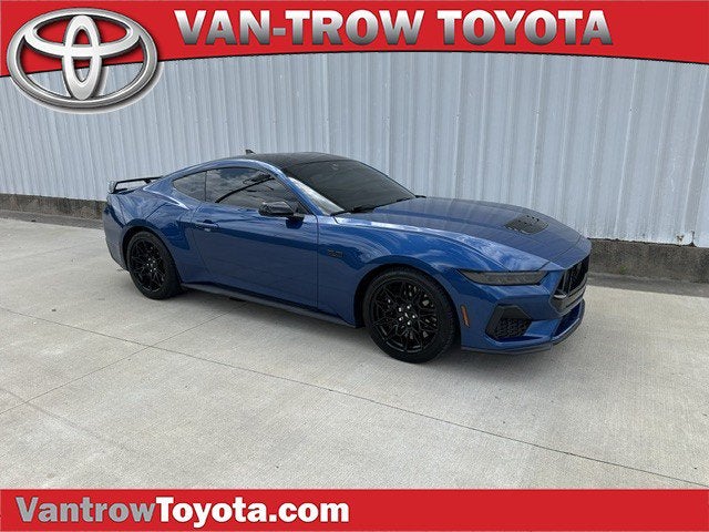 2024 Ford Mustang GT in Blue — front three-quarter view