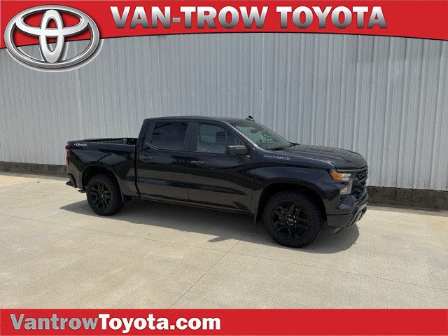 2022 Chevrolet Silverado Custom in Dark Ash Metallic — front three-quarter view